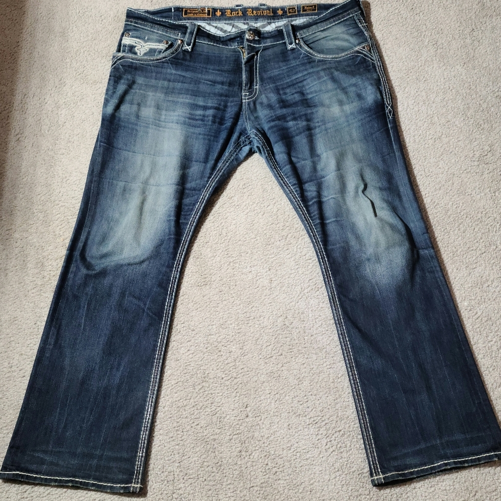 Rock Revival Hobert Slim Boot Stretch Jean 42-Waist 34-Inseam